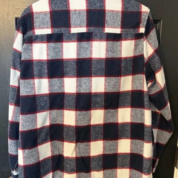 Mens Club Room Button Down Flannel Black Red White Medium Weight Large - Picture 4 of 4